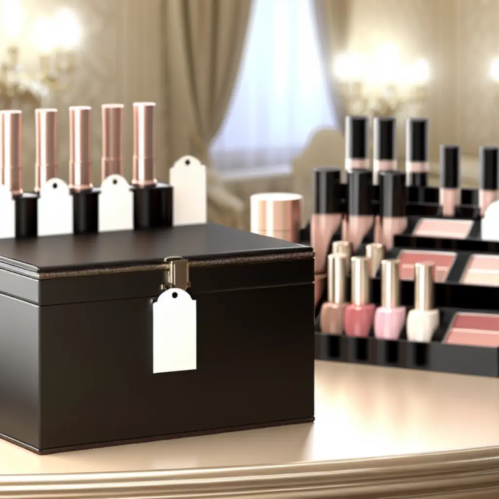 Przezroczysty organizer szufladowy z kosmetykami na eleganckiej toaletce