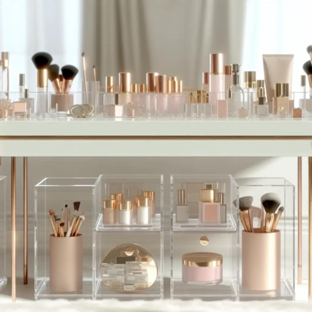 Elegancka toaletka z premium organizerami na kosmetyki