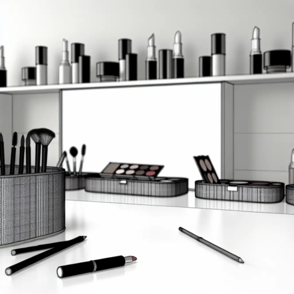 Zestaw bestsellerowych organizerów na kosmetyki ustawionych na toaletce