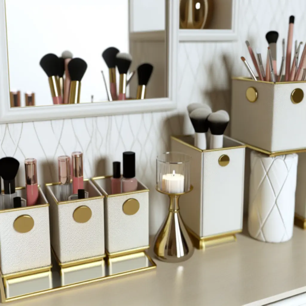 Stylowa toaletka z eleganckim organizerem kosmetycznym